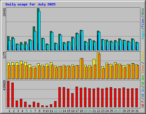 Daily usage for July 2025